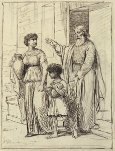 Hagar en Ismael verlaten Abraham door Wilhelm Marstrand