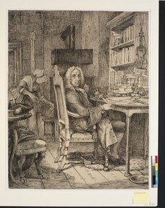 Holberg schrijft zijn epistels door Wilhelm Marstrand