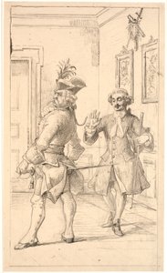 Jepser vergelijkt de rug van Jacob von Thyboe met een wenteltrap door Wilhelm Marstrand