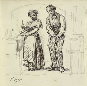 Flirten met de keukenmeid door Wilhelm Marstrand