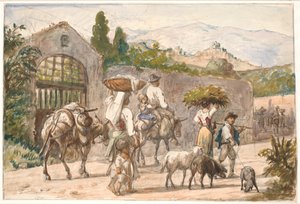 Boeren op weg naar Rome door Wilhelm Marstrand