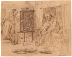 Nille vindt Jeppe slapend met broek aan één been door Wilhelm Marstrand