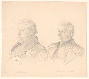 Portretten van twee inwoners van Roskilde "Ehlers" en "Brünniche" door Wilhelm Marstrand