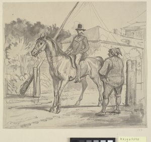 Ruiter en tolgaarder door Wilhelm Marstrand