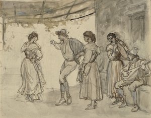 Saltarellodans door Wilhelm Marstrand