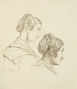 Twee vrouwenhoofden door Wilhelm Marstrand
