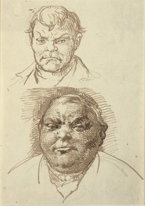 Twee mannenhoofden door Wilhelm Marstrand