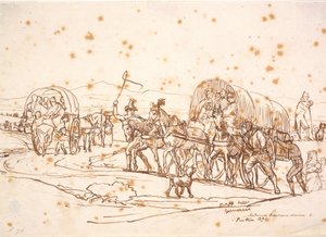 De trein door de Campagna naar een kerkfeest voor "Madonna dellamore divina i Pintsen 39" door Wilhelm Marstrand