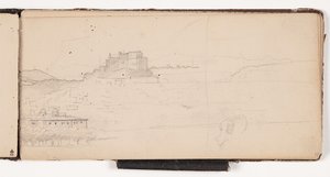 Uitzicht op een stad in een Italiaans berglandschap door Wilhelm Marstrand