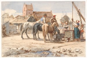 Bij de bron buiten het dorp door Wilhelm Marstrand