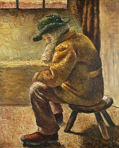 Zittende Figuur, 1909 door Wilhelm Morgner