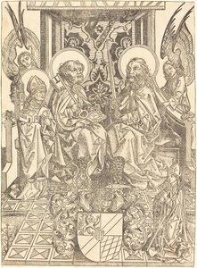 Heiligen Petrus en Paulus onder een Baldakijn door Wilhelm Pleydenwurff