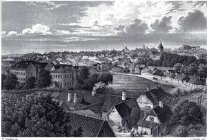 Zicht op Dorpat, ca. 1850 door Wilhelm Siegfried Stavenhagen