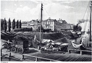 Uitzicht op het Kasteel van Mitau, ca. 1850 door Wilhelm Siegfried Stavenhagen