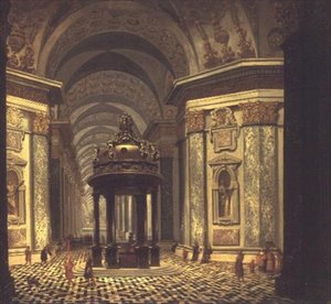 Interieur van een kerk door Wilhelm van Ehrenberg