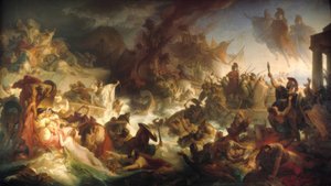 De zeeslag bij Salamis 480 v. Chr. door Wilhelm von Kaulbach