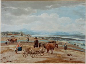 Boerenkar in de Voor-Alpen door Wilhelm von Kobell