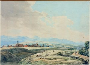 Uitzicht op Weilheim door Wilhelm von Kobell