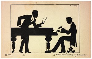 Hugo von Hofmannsthal 1874-1929 en Richard Strauss 1864-1949, 1914 door Wilhem Bithorn