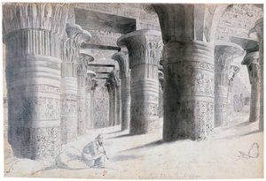 Portiek van Esuch, Egypte, 1822 door Wilkinson