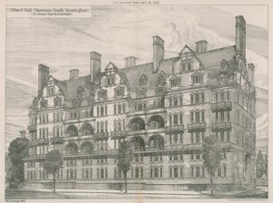 Albert Hall Mansions, South Kensington, Londen door Willam Richard Lethaby