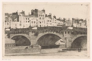 Pont Neuf door Willem Adrianus Grondhout (signed by artist)