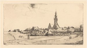 Veere door Willem Adrianus Grondhout (signed by artist)