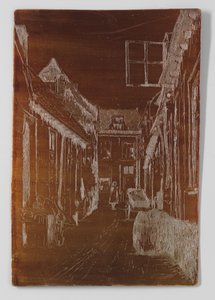 Oude straat in Voorburg door Willem Adrianus Grondhout