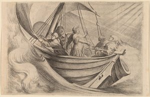Caesar steekt stormachtige zeeën over door Willem Basse
