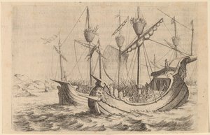 Hannibals vloot vecht tegen de Rhodiërs