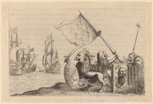 Leeuwen die de tuin van de Verenigde Provinciën beschermen