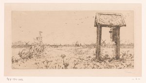 Weilanden aan de Kaag, met brievenbus door Willem Bastiaan Tholen (signed by artist)