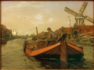 Trekschuit in het kanaal