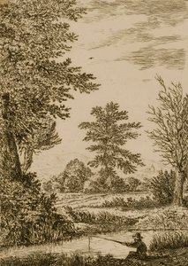 Landschap met beek door Willem Bemmel