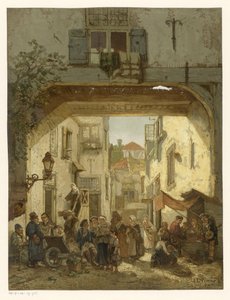 Boerenpoort in de Joodse buurt in Den Haag door Willem Bernardus IJzerdraat