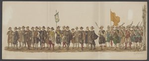 Delftse optocht van 1862, zevende en achtste groep door Willem Bernardus IJzerdraat