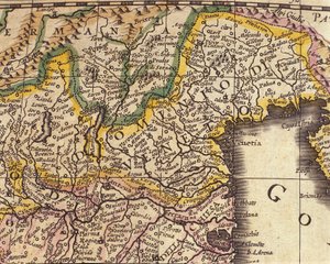 Kaart van de regio Veneto, Italië. Atlas van William Blaeu (1571 - 1638) door Willem Blaeu