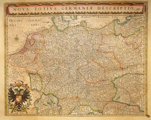 Hodierna Germany uit Theatrum Orbis Terrarum door Willem Bleau, Amsterdam door Willem Blaeu