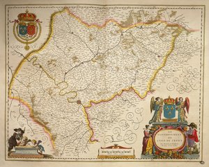 Île-de-France, Isle of France uit Theatrum Orbis Terrarum door Willem Bleau, Amsterdam door Willem Blaeu