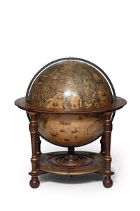 Groot paar bibliotheekglobes, de aardse 1645/48, de hemelse na c.1630
