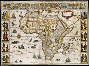Kaart van Afrika. Blad uit een atlas van Willem Janszoon Blaeu door Willem Blaeu