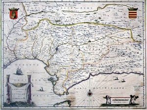 Kaart van Andalusië, Spanje