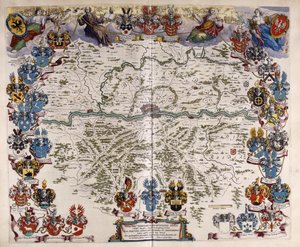 Kaart van Duitsland, ca. 1644-1645