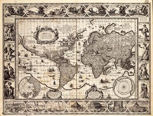 Mercator kaart van de wereld door Willem Blaeu