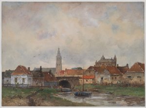 Bovenste sluis bij Steenbergen, 1800s door Willem C Rik