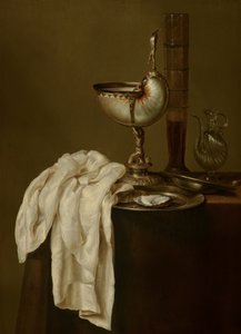 Stillleben mit Nautilus-Pokal door Willem Claesz. Heda