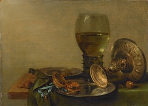 Stilleven met een zilveren tazza