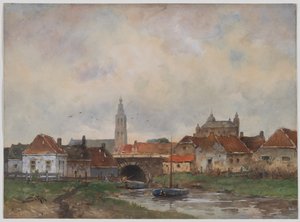 Bovenste Sluis bij Steenbergen door Willem Cornelis Rip