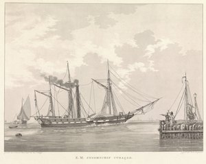 Raderstoomboot bij een kade