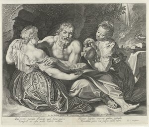Lot en zijn dochters door Willem Isaacsz Swanenburg
